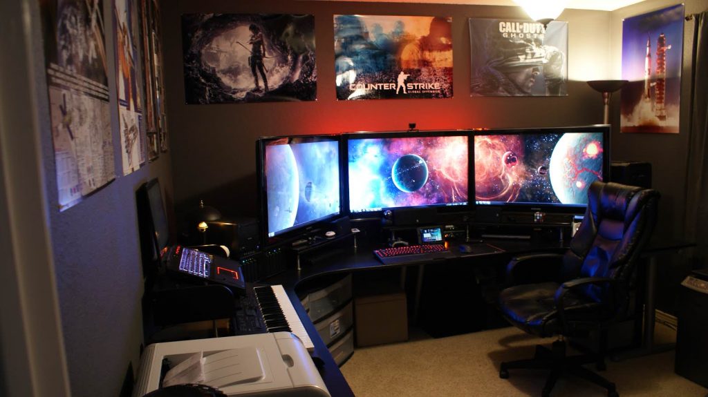 home gaming room pc setup