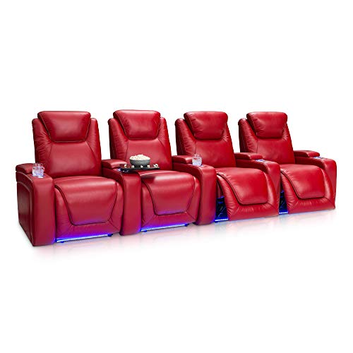 Seatcraft Equinox Home Theater Seating with Powered Recline in sports car red