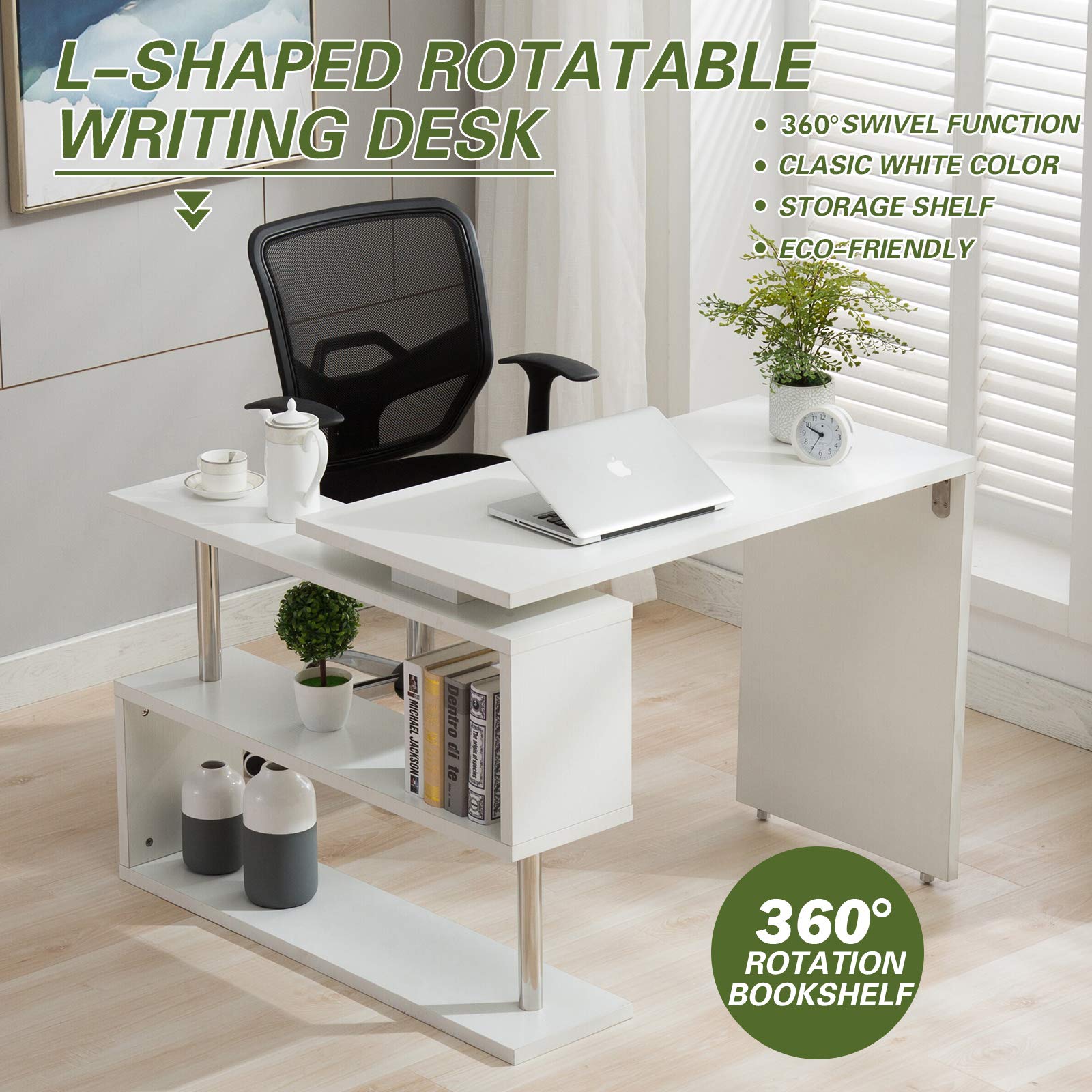rotating stylish computer desk for small rooms