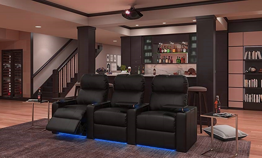 home theater seating with lights